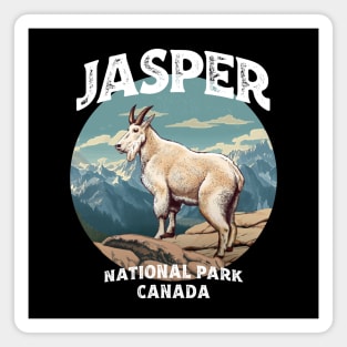 Jasper National Park Vintage Look Goat Magnet